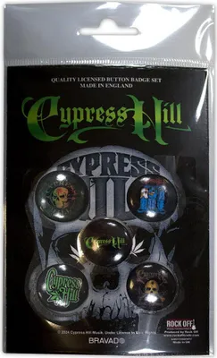 Imagen del producto de Cypress Hill - Logotipos - Insignias, paquete de 5 unidades - Metal, plástico, RO13470 (Talla única) (Colorido)