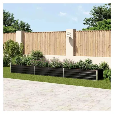 Produktbild von Hochbeet aus verzinktem Stahl 480x80x45 cm in Anthrazit
