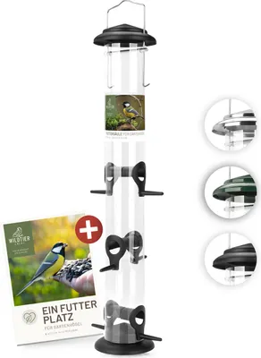Produktbild von Futtersäule für Samen, Körner & Kerne 52cm, Schwarz