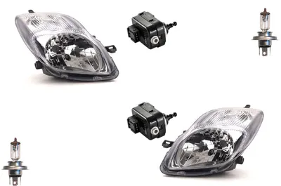 Produktbild von Scheinwerfer passend für Toyota Yaris XP9 12/08- + H4 Links Rechts m. Stellmotor 8566152010 26056AX600 811700D330 811300D330 Johns