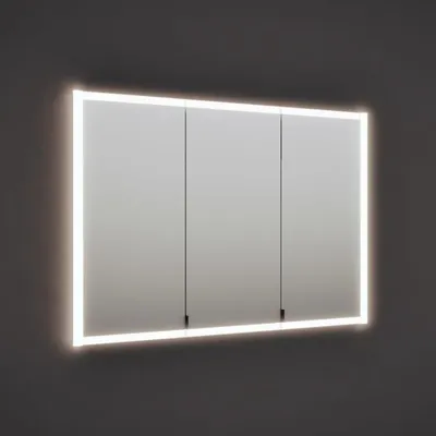 Produktbild von burgbad rl20 Spiegelschrank 121 cm, mit Klarglas Lichtrahmen für Wandeinbau