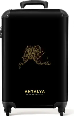 Obrázek produktu pro NoBoringSuitcases.com® Kufr Příruční zavazadlo Kufr na kolečkách Malý cestovní kufr na 4 kolečkách - Mapa města - Antalya - Velikost kabiny < 55x40x23 cm & 55x40x20 cm - Foto kufr - Kabinový kufr - Palubní zavazadloPříruční zavazadlo Kufr 55x35x20 cm, 36L,