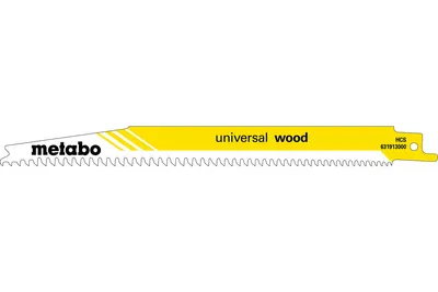 Produktbild von Metabo 631913000, Säbelsägeblatt, Kunststoff, Sperrholz, Holz, Hartstahl (HCS), Weiß, Gelb, 1,25 mm, 20 cm