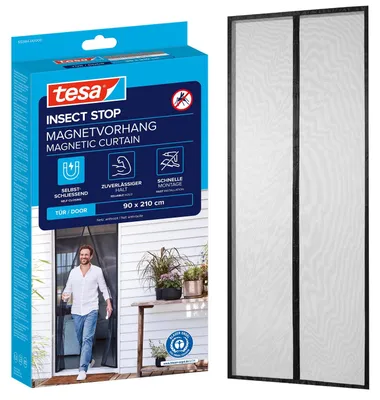 Productafbeelding van tesa 55384-00000-00 tesa Fliegengitter Insect Stop Magnetvorhang anthrazit 0,9 x 2,1 m