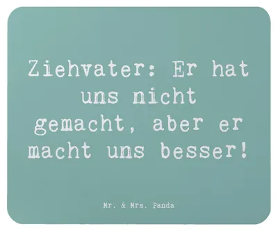 Produktbild von Mr. & Mrs. Panda Mousepad Spruch Ziehvater Liebe - Meeresbrise - Geschenk, mausteppich, Familienleben, mousematte, Mauspad, Familienmitglieder, Lächeln, Kinder, pc