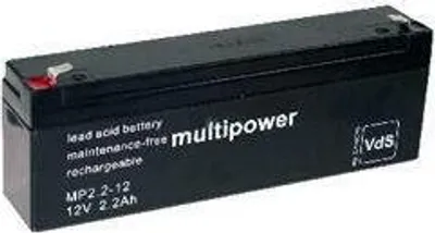 A black lead-acid battery is shown on a white background.