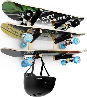 Produktbild von Famanu Wandhalterung für Skateboards und Longboards - Organizer für Zuhause und Garage