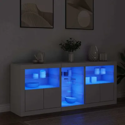 Produktbild von vidaXL Sideboard mit LED-Leuchten Weiß 162x37x67 cm