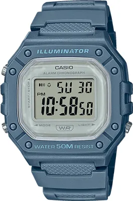 Productafbeelding van Casio heren-/dameshorloge, blauw, model Casio-W-218HC-2AVEF
