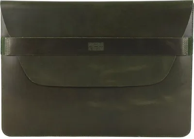 Produktbild von BUCKLE & SEAM Leder mit Laptopfach Terra Leather Laptop Sleeve Crazy Horse Olive dunkelgrün