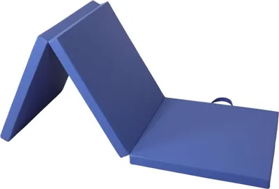Image de Matelas de gymnastique en trois parties 180x60x5 cm, bleu marine