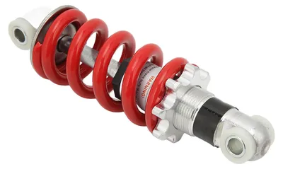 Image de Amortisseur de moto de 150 mm, 750 lb/N, rouge, à ressort réglable, pour trottinette électrique et cyclomoteur