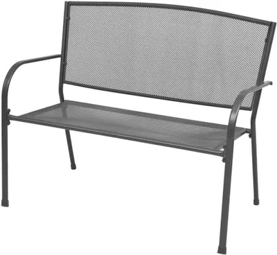 Zdjęcie produktu dla Ławka ogrodowa, 108 cm, stal i siatka, antracytowa