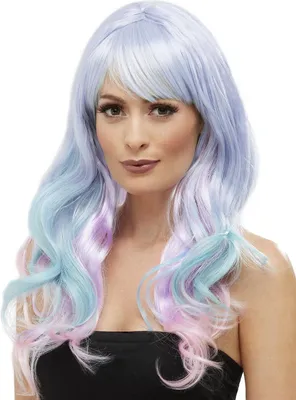 Produktbild von Ombre lila-türkis - Kostüm Perücke für Fasching