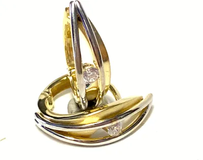 Produktbild von Ohrringe Creolen Gold 333/- Gelbgold Zirkonia poliert bicolor