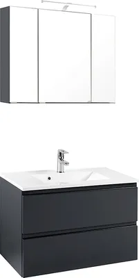 Produktbild von Waschplatz Set COMO-03, Hochglanz grau, B x H x T ca.: 80 x 200 x 47cm