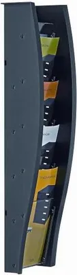 Produktbild von Wandprospekthalter styrodisplay 1/3 A4 Kunststoff 4 Fächer anthrazit
