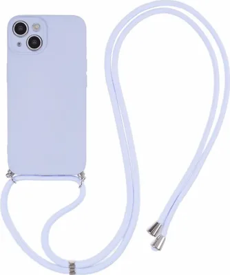 Produktbild von iPhone 15 Hülle - Coverup Colour TPU Back Cover mit Handykette - Lavendel Grau