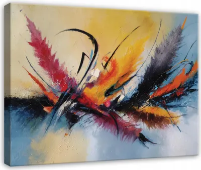 Produktbild von Leinwandbild Abstrakt Kunst Aquarell - 100x70 cm - Wandbilder Wohnzimmer Schlafzimmer - Leinwand Leinwandbild Bunt - PP16016O1