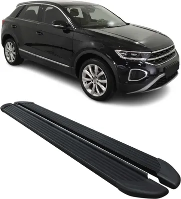 Image de Marchepieds Latéraux Pédale pour Volkswagen T-Roc 2017-2025 Aluminium Noir