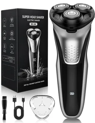 Imagen del producto de Afeitadora eléctrica para hombre, resistente al agua (IPX7), con pantalla LED y carga rápida