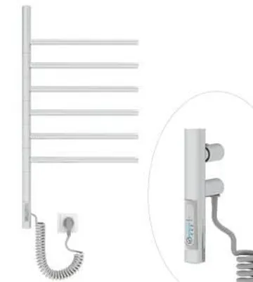 Immagine prodotto di Termosifone elettrico da bagno con bracci mobili cromato Vertical 6 65W 76×40 cm a risparmio energetico cromo
