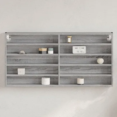 Obrázek produktu pro Vitrína Grey Sonoma 100x8,5x50 cm Materiál na bázi dřeva