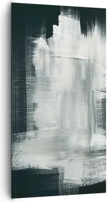 Produktbild von Bild auf Leinwand - Leinwandbild - Einteilig - Abstraktion Schwarz Weiß - 65x120cm - Wand Bild - Wanddeko - Wandbilder - Leinwanddruck - Bilder - Wanddekoration - Leinwand bilder - PA65x120-4173