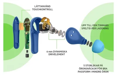 Productafbeelding van Belkin Soundform Nano Draadloze Kinderkoptelefoon, in-ear, blauw. Modelnummer: PAC003btBL