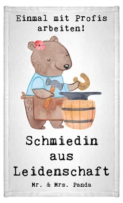 Produktbild von Mr. & Mrs. Panda handtuch gäste wc Schmiedin Leidenschaft - Weiß - Geschenk, Gästetuch, Gäste-WC, Frotteehandtuch, Frotteetuch, Klein