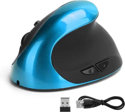 Obrázok produktu pre Myš, 6 tlačidiel, optická, vertikálna, ergonomická, kancelárska, herná, 1600 DPI, pre pravú ruku, tichá, 2,4 GHz, optická, s USB nabíjacím káblom, pre notebooky a stolné počítače