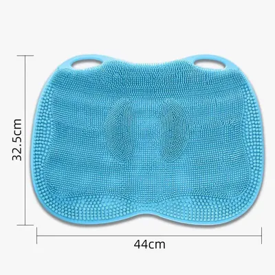 Image de INF Tapis exfoliant multifonction en silicone pour pieds — massage et anti-dérapant, 35cm x 28cm, plusieurs couleurs Bleu