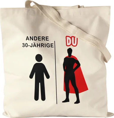 Produktbild von Andere 30-Jährige Du Jutebeutel Stoffbeutel Canvas  Geburtstagsgeschenk zum 30. Lustige Geschenkidee Superheld