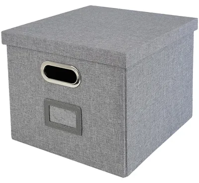 Produktbild von Aufbewahrungsbox mit Deckel für DIN A4 Hängemappen | 33 x 37,5 x 28 cm | Grau