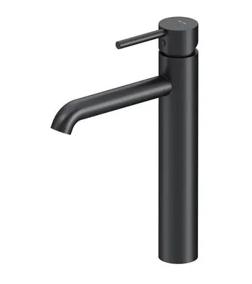 A black faucet on a white background.