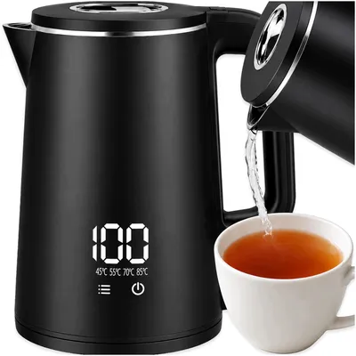Produktbild von Wasserkocher 1,8 L 1500 W mit Temperaturregelung LED Display 360° Schwarz