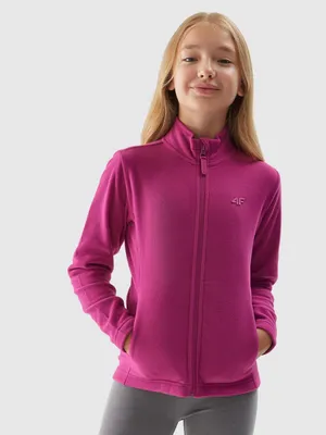 Zdjęcie produktu dla Bluza polarowa dla dziewczynek 4F z stójką, ciemnoróżowa, rozmiar 164