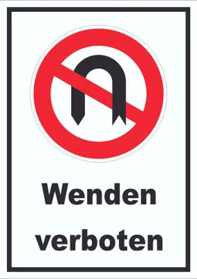 Produktbild von Wendeverbot Schild A6 (105x148mm)