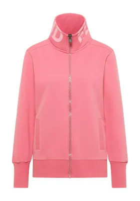 Produktbild von Elbsand Damen Sweatjacke Alvis in Hellrosa – Kuschelige Baumwoll-Jacke mit Stehkragen & Taschen, Gr. M