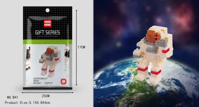 Produktbild von Astronaut Figur Bausteine Modell LNO Micro-Bricks