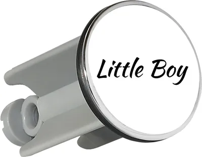 Produktbild von Huuraa Waschbeckenstöpsel Little Boy Schriftzug 4cm höhenverstellbar Abflussstopfen Geschenkidee
