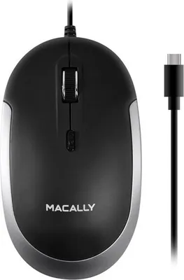Produktbild von Macally UCDYNAMOUSE-SG, Beidhändig, Optisch, USB Typ-C, 2400 DPI, Schwarz, Grau