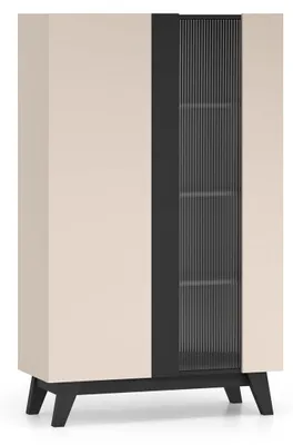 Image de Vitrine Freshion, 95 x 40 x 155 cm, noir cachemire, 2 portes