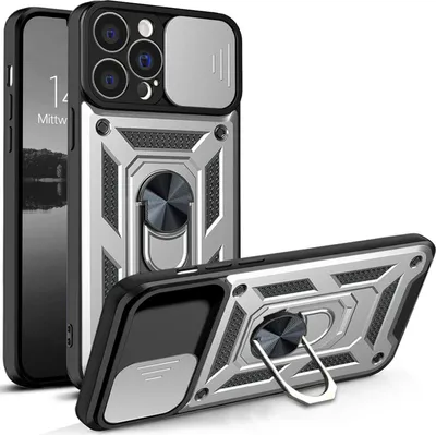 Produktbild von Armor Handyhülle für Apple iPhone 13 Pro Max Kameraschutz Handy Panzer Case Cover Schutzhülle Outdoor Farbe: Silber
