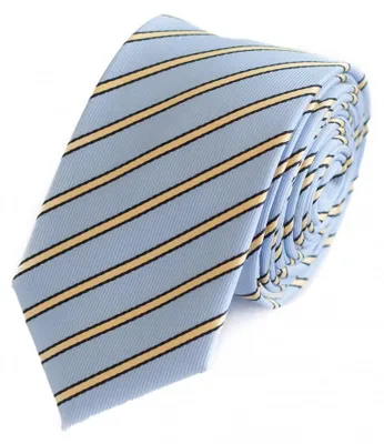 Produktbild von Fabio Farini - 1 Stück Herren Krawatten Blautöne - klassische Männer Schlipse in 6cm Schmal (6cm), Hellblau Gelb - Uranus/Queen Yellow/Dark Baltic