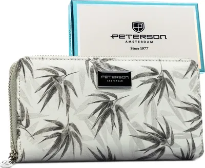 Obrázek produktu pro Peterson Dámská peněženka RFID šedá přírodní a ekologická kůže 20x10 cm