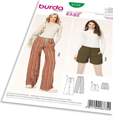 Produktbild von Schnittmuster Burda 6735 Hose ? Kordeldurchzug