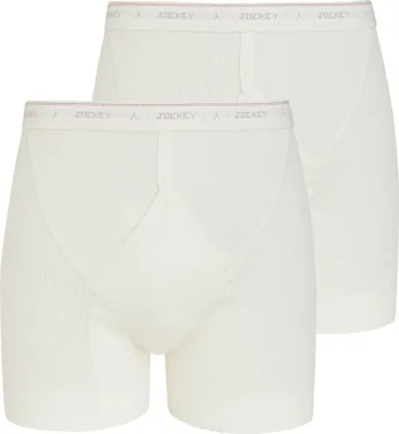 Produktbild von Jockey Herren Boxershorts, 2er Pack - Classic Baumwolle Rib Y-Front Midway Brief, Doppelripp, Baumwolle Weiß S