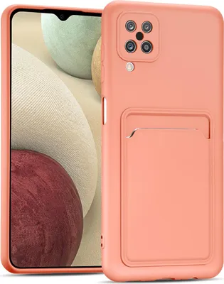 Produktbild von Handyhülle für Samsung Galaxy A12 / M12 Hülle Silikon Schutzhülle mit Kartenfach Slim Wallet Case, Rosa