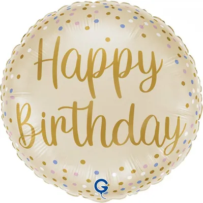 Produktbild von 18"/Ø46cm Folienballon "Happy Birthday"